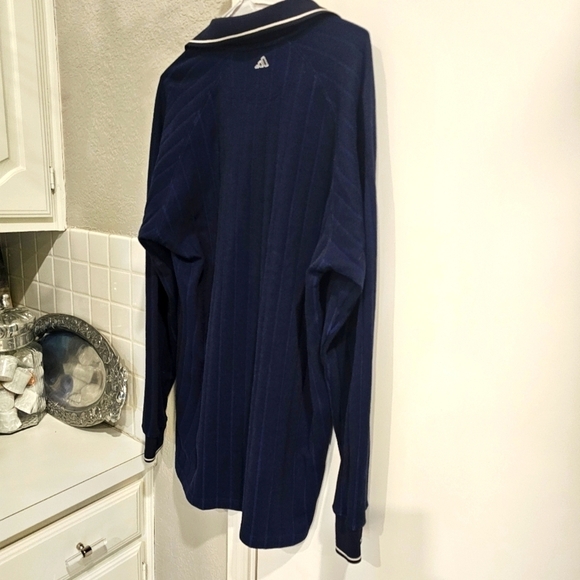 ADIDAS Golf Collared 3/4 Zip long sleeved blue shirt in excellent shape Medium - Picture 7 of 9